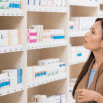 Woman vitamin shopping